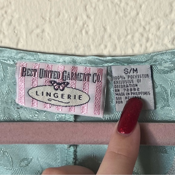 Vintage retro pastel floral lace trim lingerie nightgown - Picture 5 of 5